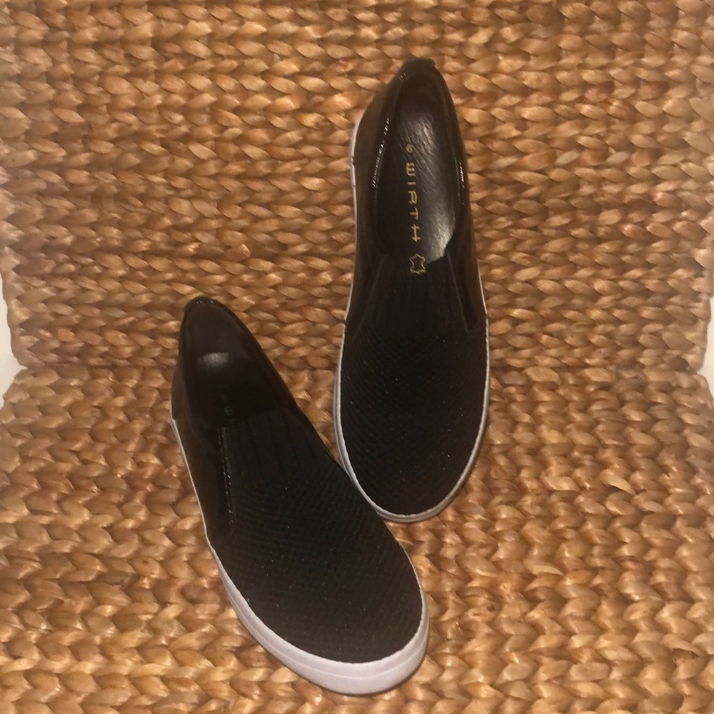 Wirth Black Patent and Material Sneakers